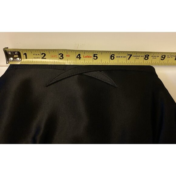 Black Satin Clutch Crossbody Strap Evening Bag Shoulder Womens Self Trim Accent - Picture 6 of 8